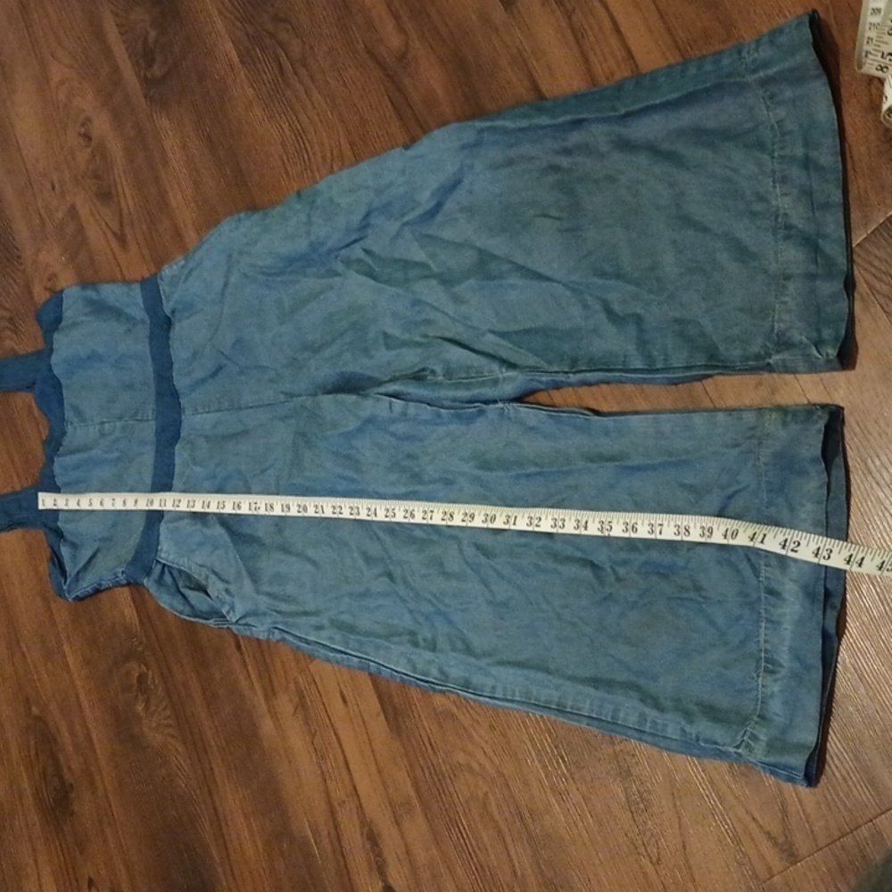 Splendid Two Tone Blue Denim Style Wide Leg Romper A7 - Picture 3 of 7
